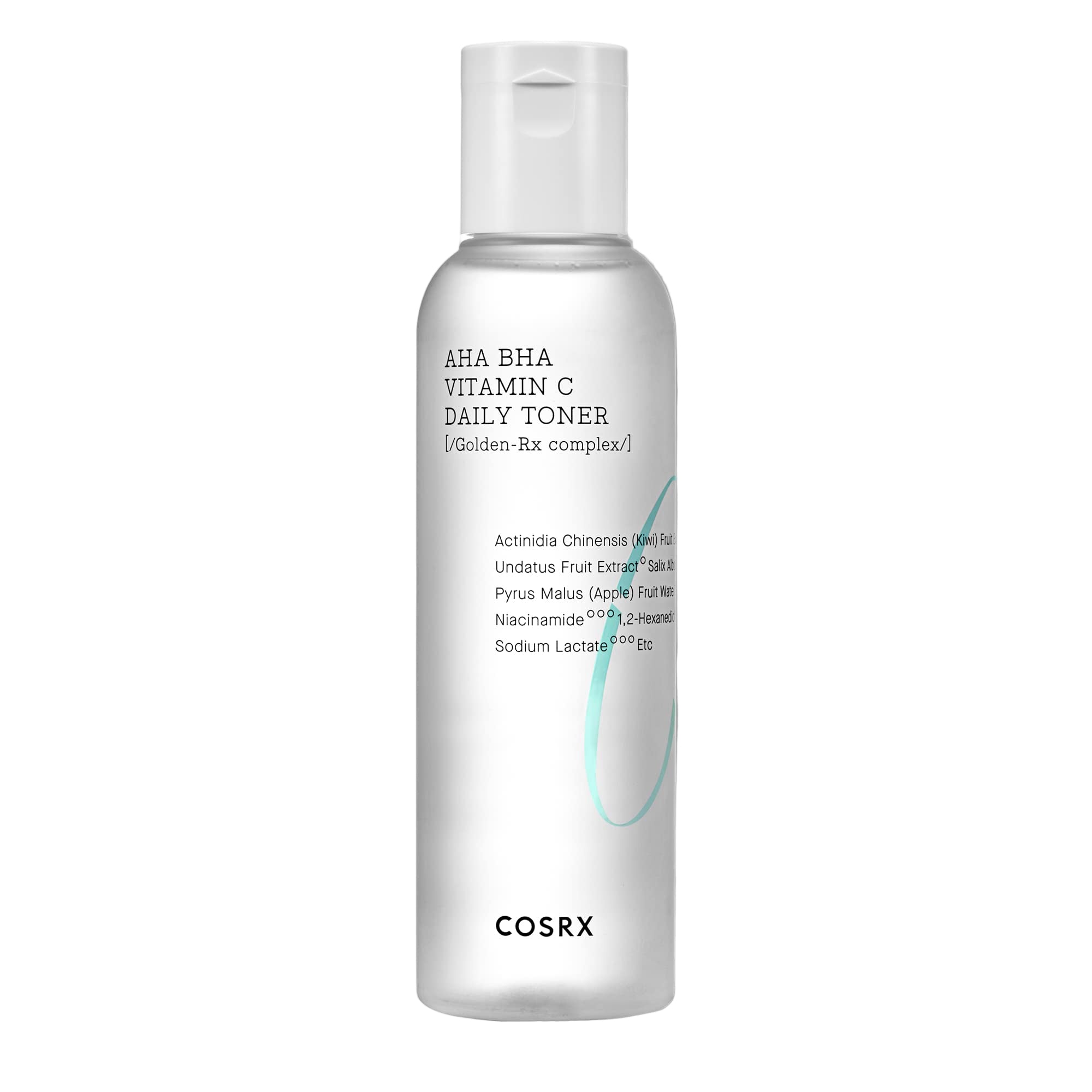 COSRX AHA BHA Vitamin C Daily Toner bottle on a white background